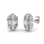 0.30Ct Timeless Art Deco Elongated Diamond Stud Earrings in 10K/14K gold and platinum with certified lab-grown or natural diamonds