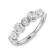 Lab-Grown Round Cut Diamond Bezel Set Bubble Ring in 10K/14K gold and platinum with certified lab-grown or natural diamonds