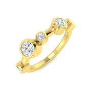Lab-Grown Round Cut Diamond Rubover Set Bubble Ring in 10K/14K gold and platinum with certified lab-grown or natural diamonds