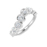 Lab Grown Diamond Bubble Ring with Graduated Bezel Set Design in 10K/14K gold and platinum with certified lab-grown or natural diamonds