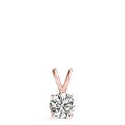 Prong-Set Round Lab-Grown Diamond Solitaire V-Bale Pendant (Without Chain) in 10K/14K gold and platinum with certified lab-grown or natural diamonds