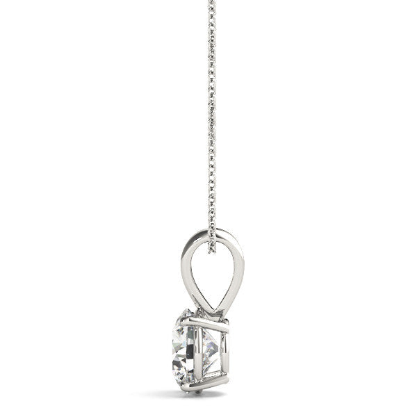 Prong-Set Round Lab-Grown Diamond Solitaire V-Bale Pendant (Without Chain) in 10K/14K gold and platinum with certified lab-grown or natural diamonds