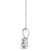 Prong-Set Round Lab-Grown Diamond Solitaire V-Bale Pendant (Without Chain) in 10K/14K gold and platinum with certified lab-grown or natural diamonds