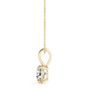 Prong-Set Round Lab-Grown Diamond Solitaire V-Bale Pendant (Without Chain) in 10K/14K gold and platinum with certified lab-grown or natural diamonds