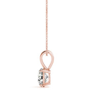 Prong-Set Round Lab-Grown Diamond Solitaire V-Bale Pendant (Without Chain) in 10K/14K gold and platinum with certified lab-grown or natural diamonds