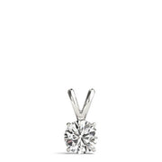Prong-Set Round Lab-Grown Diamond Solitaire V-Bale Pendant (Without Chain) in 10K/14K gold and platinum with certified lab-grown or natural diamonds