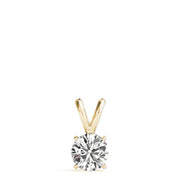 Prong-Set Round Lab-Grown Diamond Solitaire V-Bale Pendant (Without Chain) in 10K/14K gold and platinum with certified lab-grown or natural diamonds