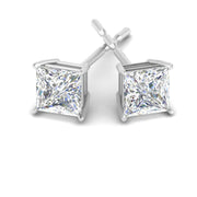 Stud Earrings with Princess-Cut Lab-Grown Diamond - 0.50ct in 10K/14K gold and platinum with certified lab-grown or natural diamonds