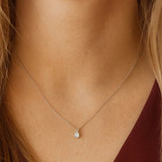 Prong-Set Round Lab-Grown Diamond Solitaire V-Bale Pendant (Without Chain) in 10K/14K gold and platinum with certified lab-grown or natural diamonds