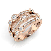 Lab-Grown Round Cut Diamond Bubble Ring in 10K/14K gold and platinum with certified lab-grown or natural diamonds