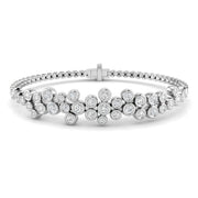 Round Cut Lab Grown Diamond Cluster Bubble Bracelet for Women in 10K/14K gold and platinum with certified lab-grown or natural diamonds