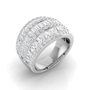 Baguette and Round Diamond Eternity Band for Brides in 10K/14K gold and platinum with certified lab-grown or natural diamonds