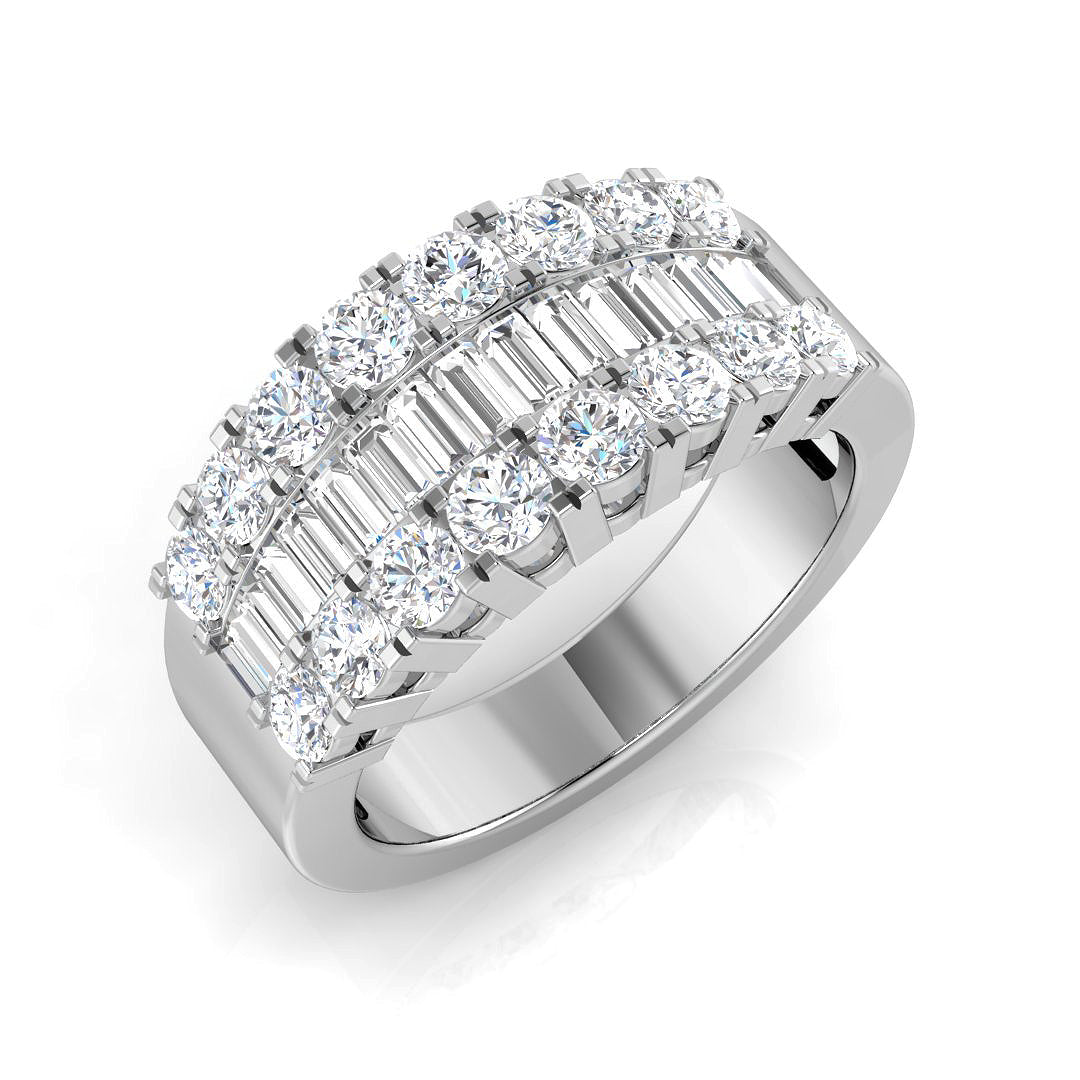 Baguette & Brilliant Diamond Ring Eternity Ring in 10K/14K gold and platinum with certified lab-grown or natural diamonds
