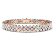 Multi Row Natural Diamond Tennis Bracelet with Box Clasp & Safety Lock in 10K/14K gold and platinum with certified lab-grown or natural diamonds