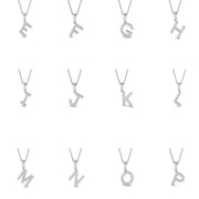 Paved Initial Round Diamond Pendant in 10K/14K gold and platinum with certified lab-grown or natural diamonds