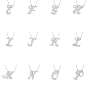 Paved Initial Diamond Pendant Necklace with Baguette & Round Diamonds in 10K/14K gold and platinum with certified lab-grown or natural diamonds