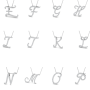 Diamond Script Initial Pendant Necklace Without Chain in 10K/14K gold and platinum with certified lab-grown or natural diamonds