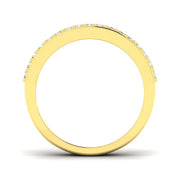 Lab-Grown Round & Baguette Diamond Half Eternity Sandwich Ring in 10K/14K gold and platinum with certified lab-grown or natural diamonds