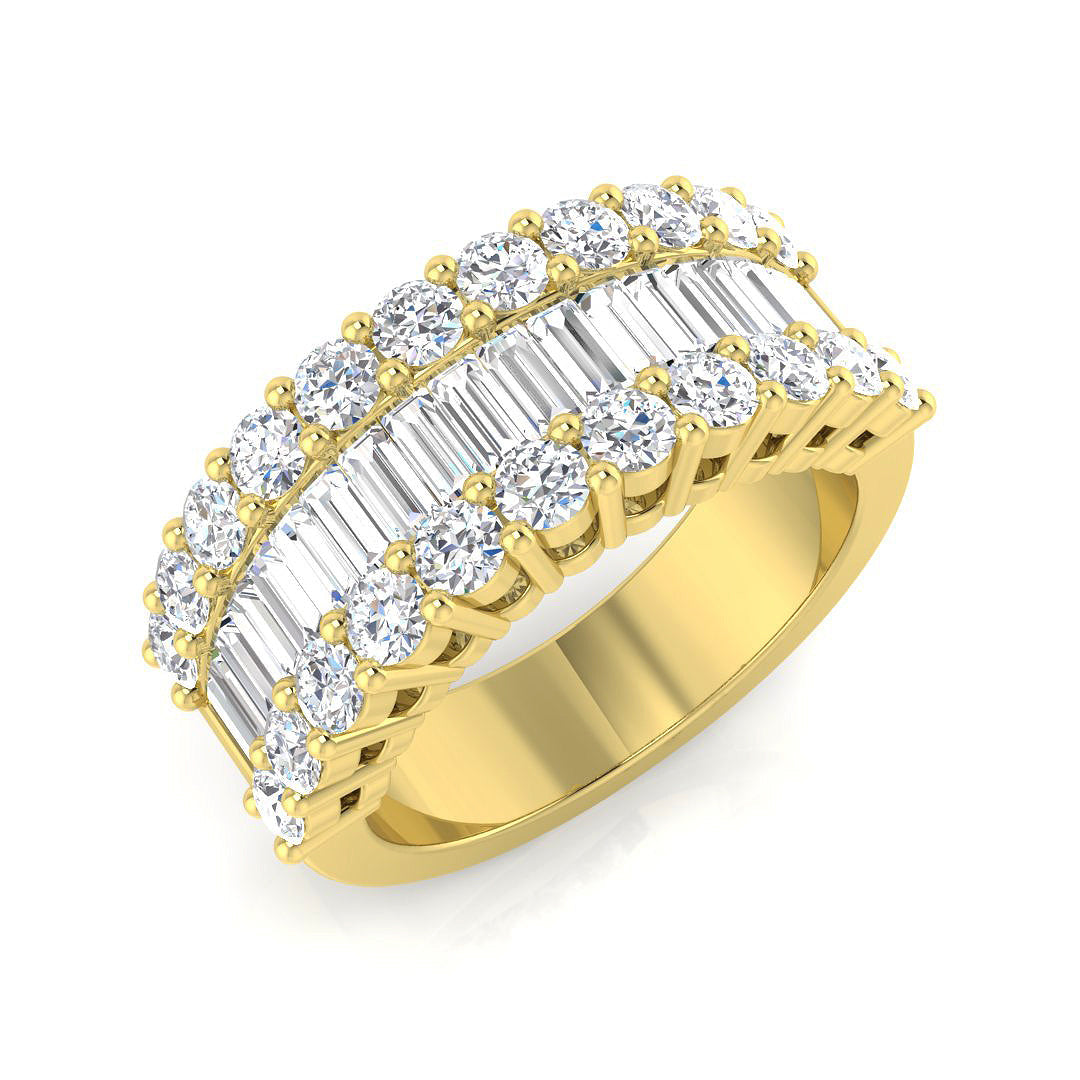 Baguette & Brilliant Diamond Ring Eternity Ring in 10K/14K gold and platinum with certified lab-grown or natural diamonds