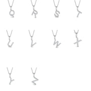 Paved Initial Round Diamond Pendant in 10K/14K gold and platinum with certified lab-grown or natural diamonds