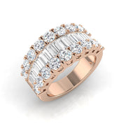 Baguette & Brilliant Diamond Ring Eternity Ring in 10K/14K gold and platinum with certified lab-grown or natural diamonds