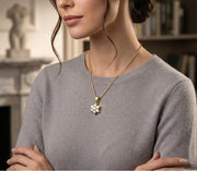 Diamond Flower Pendant Necklace in Without Chain in 10K/14K gold and platinum with certified lab-grown or natural diamonds
