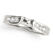 Curved Bands Half Eternity Ring in Gold & Platinum
