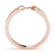 Curved Bands Half Eternity Ring in Gold & Platinum