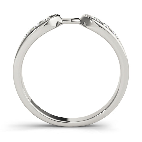 Curved Bands Half Eternity Ring in Gold & Platinum