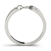 Curved Bands Half Eternity Ring in Gold & Platinum