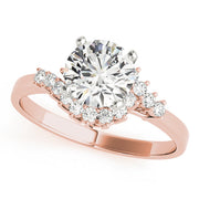 Elegant Bypass Round Diamond Engagement Ring in 10K/14K gold and platinum with certified lab-grown or natural diamonds