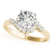 Elegant Bypass Round Diamond Engagement Ring in 10K/14K gold and platinum with certified lab-grown or natural diamonds