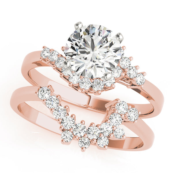 Elegant Bypass Round Diamond Engagement Ring in 10K/14K gold and platinum with certified lab-grown or natural diamonds
