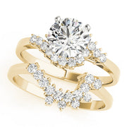 Elegant Bypass Round Diamond Engagement Ring in 10K/14K gold and platinum with certified lab-grown or natural diamonds