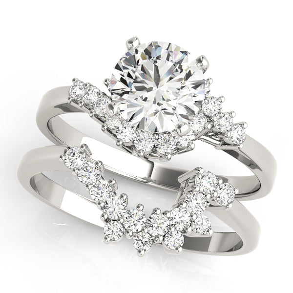 Elegant Bypass Round Diamond Engagement Ring in 10K/14K gold and platinum with certified lab-grown or natural diamonds