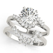 Elegant Bypass Round Diamond Engagement Ring in 10K/14K gold and platinum with certified lab-grown or natural diamonds