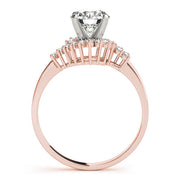 Elegant Bypass Round Diamond Engagement Ring in 10K/14K gold and platinum with certified lab-grown or natural diamonds