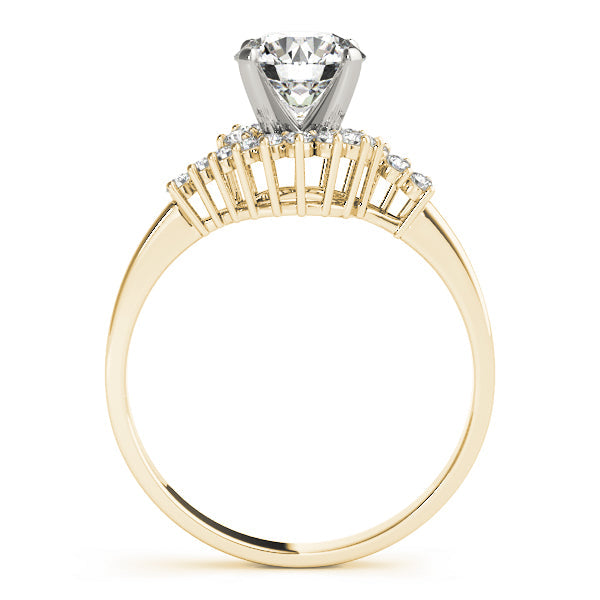 Elegant Bypass Round Diamond Engagement Ring in 10K/14K gold and platinum with certified lab-grown or natural diamonds