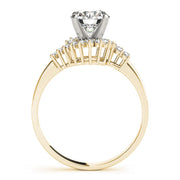 Elegant Bypass Round Diamond Engagement Ring in 10K/14K gold and platinum with certified lab-grown or natural diamonds
