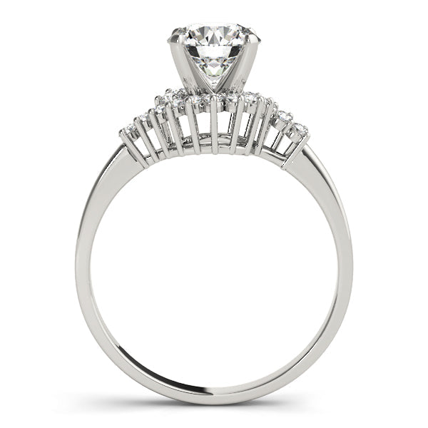 Elegant Bypass Round Diamond Engagement Ring in 10K/14K gold and platinum with certified lab-grown or natural diamonds