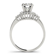 Elegant Bypass Round Diamond Engagement Ring in 10K/14K gold and platinum with certified lab-grown or natural diamonds