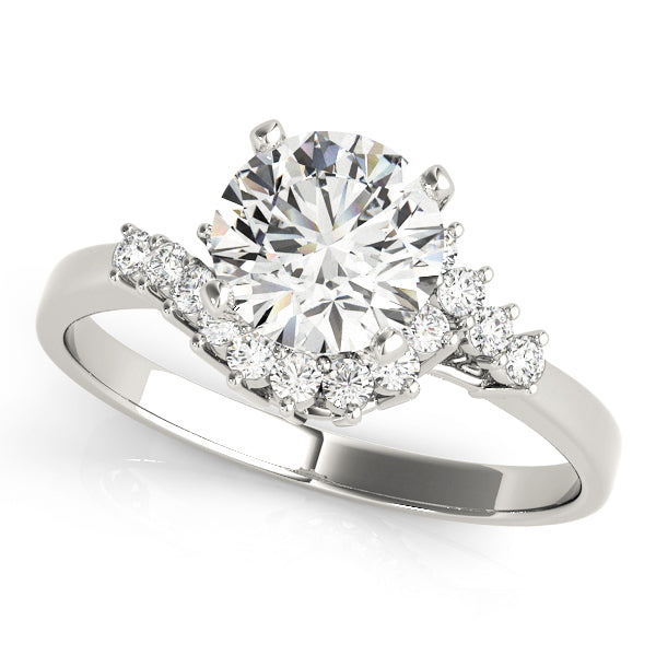 Elegant Bypass Round Diamond Engagement Ring in 10K/14K gold and platinum with certified lab-grown or natural diamonds