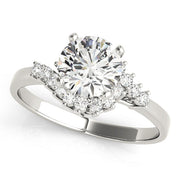 Elegant Bypass Round Diamond Engagement Ring in 10K/14K gold and platinum with certified lab-grown or natural diamonds