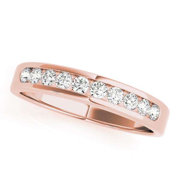 Round Channel Set Half Eternity Ring in Gold & Platinum