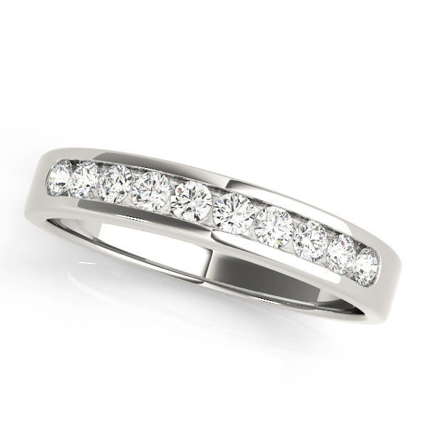 Round Channel Set Half Eternity Ring in Gold & Platinum