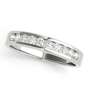 Round Channel Set Half Eternity Ring in Gold & Platinum