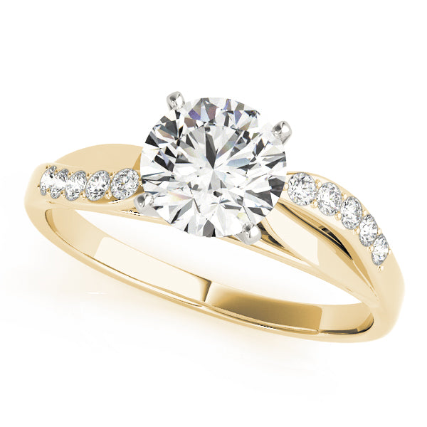Luxe Bypass Round Diamond Engagement Ring in 10K/14K gold and platinum with certified lab-grown or natural diamonds
