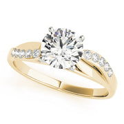 Luxe Bypass Round Diamond Engagement Ring in 10K/14K gold and platinum with certified lab-grown or natural diamonds