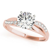 Luxe Bypass Round Diamond Engagement Ring in 10K/14K gold and platinum with certified lab-grown or natural diamonds