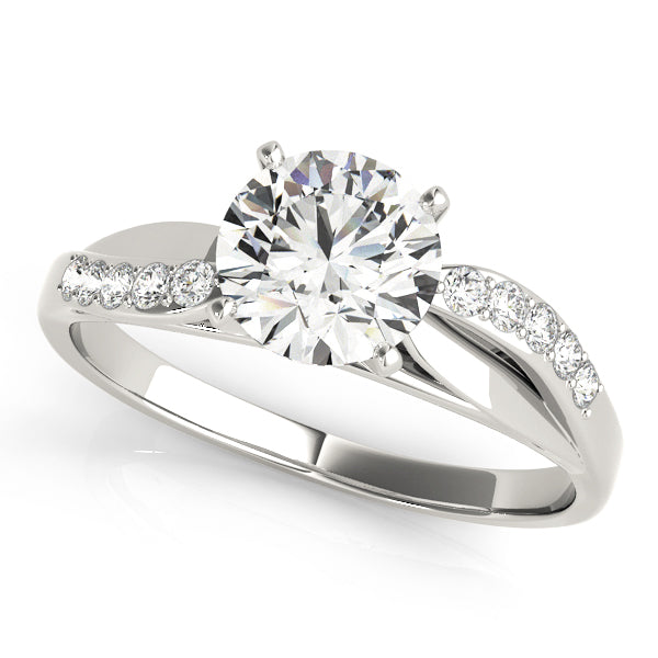 Luxe Bypass Round Diamond Engagement Ring in 10K/14K gold and platinum with certified lab-grown or natural diamonds